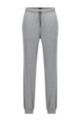 Cuffed loungewear trousers in stretch cotton, Light Grey