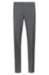 Slim-fit trousers in textured virgin wool, Grey