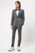 Slim-fit trousers in textured virgin wool, Grey