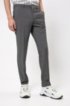 Slim-fit trousers in textured virgin wool, Grey