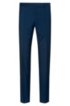 Slim-fit trousers in textured virgin wool, Blue