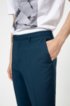Slim-fit trousers in textured virgin wool, Blue