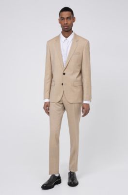 Slim-fit suit in mohair-look virgin wool
