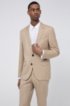 Slim-fit suit in mohair-look virgin wool, Beige