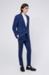 Slim-fit suit in virgin wool with signature stitching, Blue