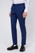 Slim-fit suit in virgin wool with signature stitching, Blue