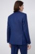 Slim-fit suit in virgin wool with signature stitching, Blue