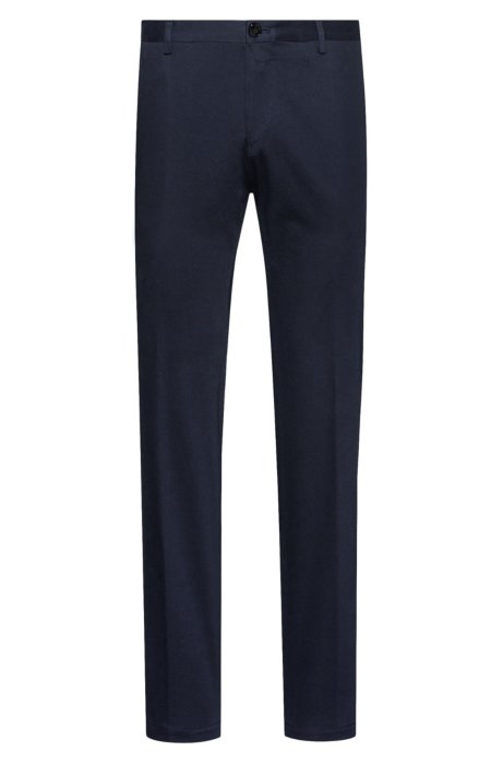 Slim-fit trousers in soft-washed stretch cotton , Dark Blue