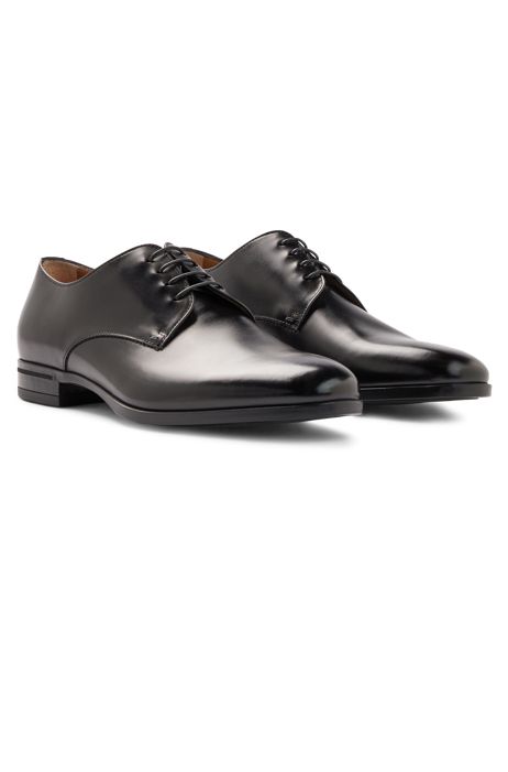 Hugo Boss en cuir noir Plain Toe robe 11 44 Chaussures Hommes Derby formelle Casual 