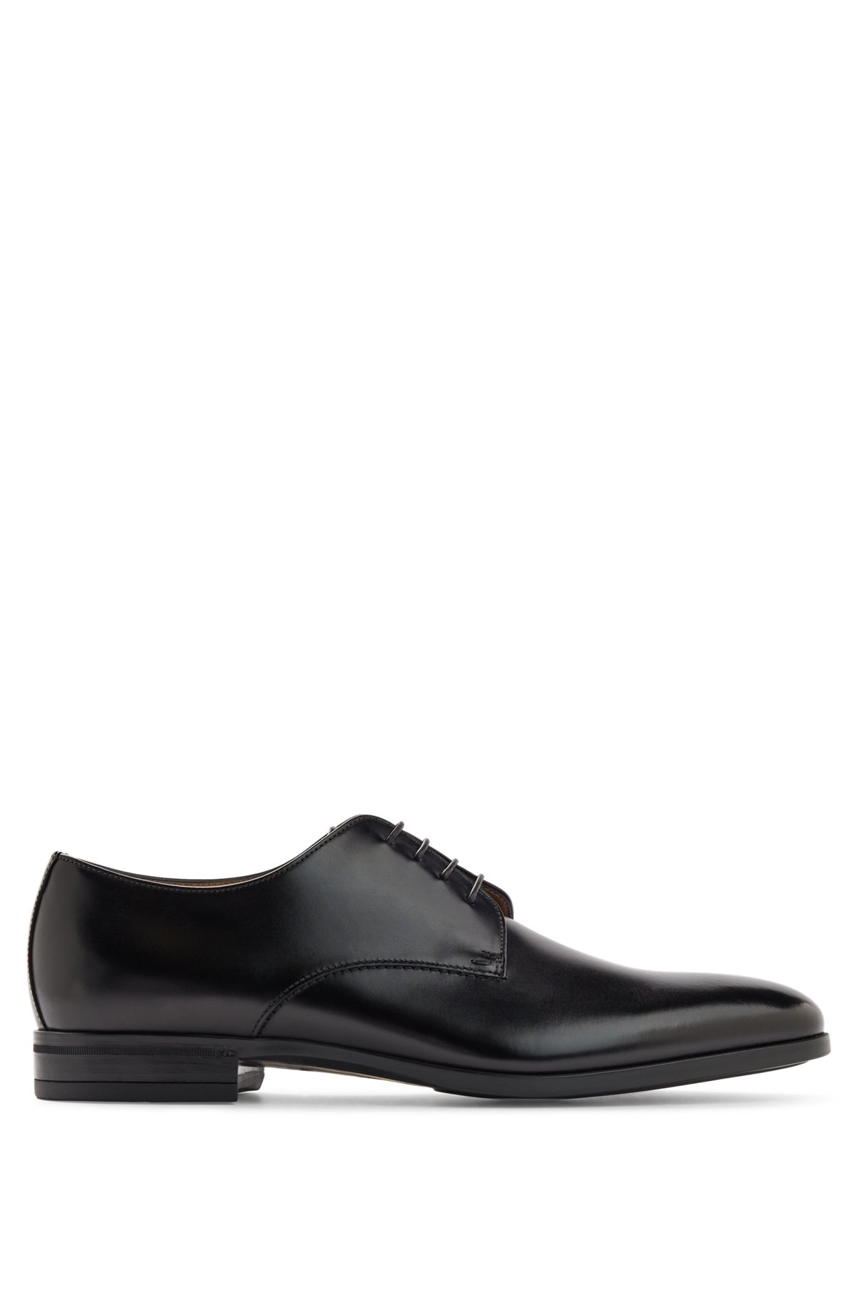 Italian-made Derby shoes in vegetable-tanned leather, Black