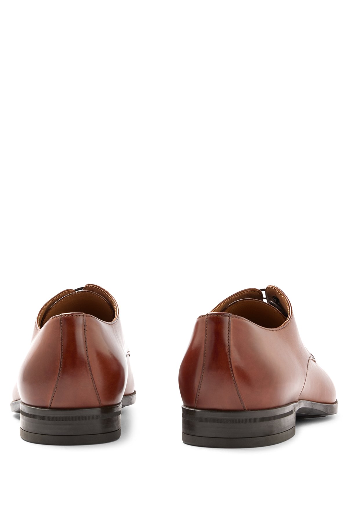 Italian-made Derby shoes in vegetable-tanned leather, Brown
