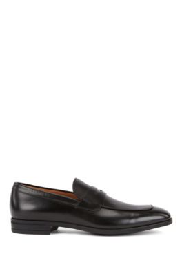 BOSS - Penny loafers in burnished leather