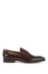 Penny loafers in burnished leather, Dark Brown