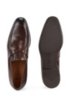 Penny loafers in burnished leather, Dark Brown