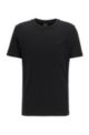 Crew-neck T-shirt in yarn-dyed single jersey, Black