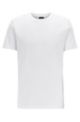 Crew-neck T-shirt in yarn-dyed single jersey, White