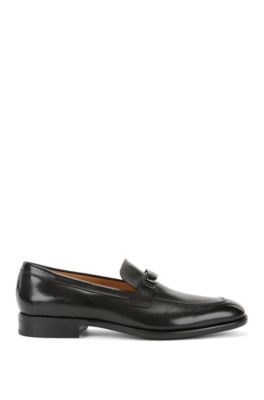 Italian-made burnished leather loafers 