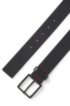 Leather belt with matte gunmetal hardware, Black