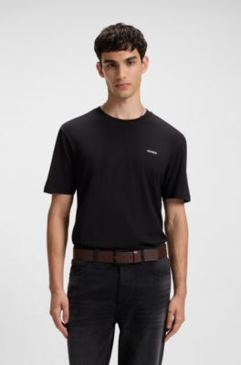 Italian-leather belt with logo-stamped keeper, Dark Brown