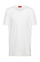 Regular-fit T-shirt with raw-cut edges, White
