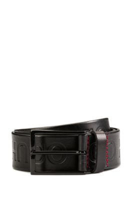 embossed leather belt