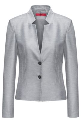 damen kurzarmshirt grau melange