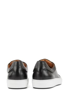 black leather hugo boss trainers