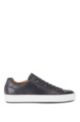 Italian-crafted trainers in burnished leather, Black