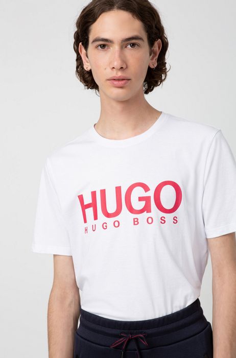 HUGO - Logo-print T-shirt in single-jersey cotton