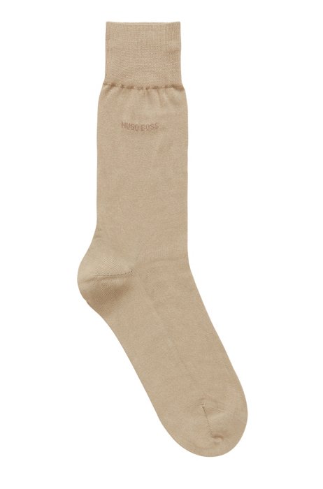 Fil d'Ecosse-sokken van gemerceriseerde Egyptische katoen, Beige