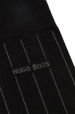 Pinstripe socks in a mercerised-cotton blend, Black