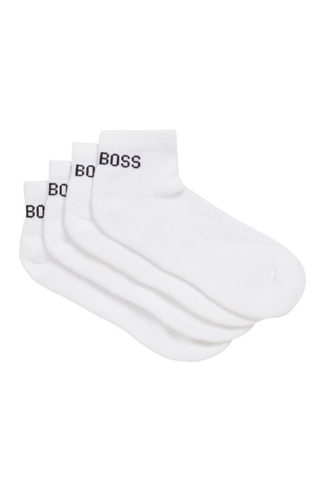 Two-pack of sporty ankle socks in a cotton blend, White
