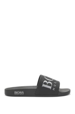 Italian-made rubber slide sandals with 