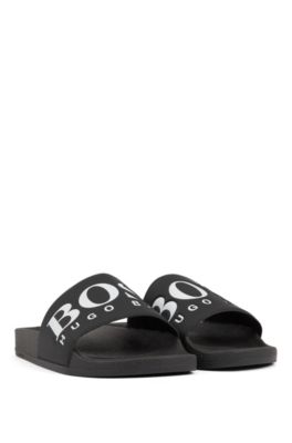 black hugo boss sliders