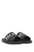 Italian-made rubber slide sandals with contrast logo, Black