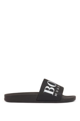 Italian-made rubber slide sandals with 