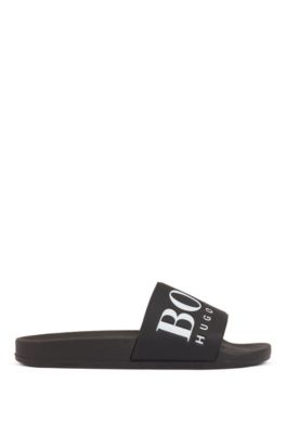 hugo boss black and gold sliders