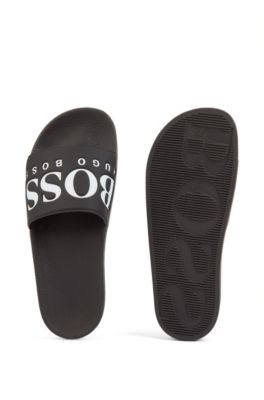 Italian-made rubber slide sandals with 