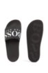 Italian-made rubber slide sandals with contrast logo, Black