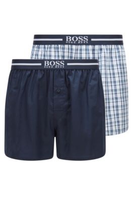 BOSS Mens Urban Short Set Cotton Pyjama Set with Animal-Pattern Jacquard Shorts