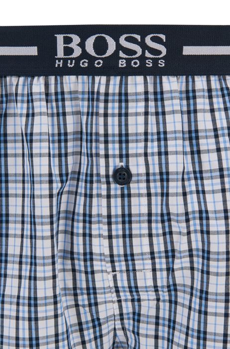 BOSS Herren NOS Boxer EW 2P Pyjama-Shorts aus Baumwoll-Popeline im Zweier-Pack