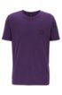 Crew-neck T-shirt in single-jersey cotton, Dark Purple