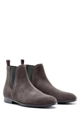 HUGO - Suede Chelsea boots with 