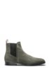 Suede Chelsea boots with contrast elastic side panels, Dark Green