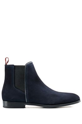 dark blue chelsea boots