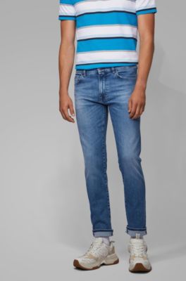 BOSS - Regular-fit jeans in bright-blue 