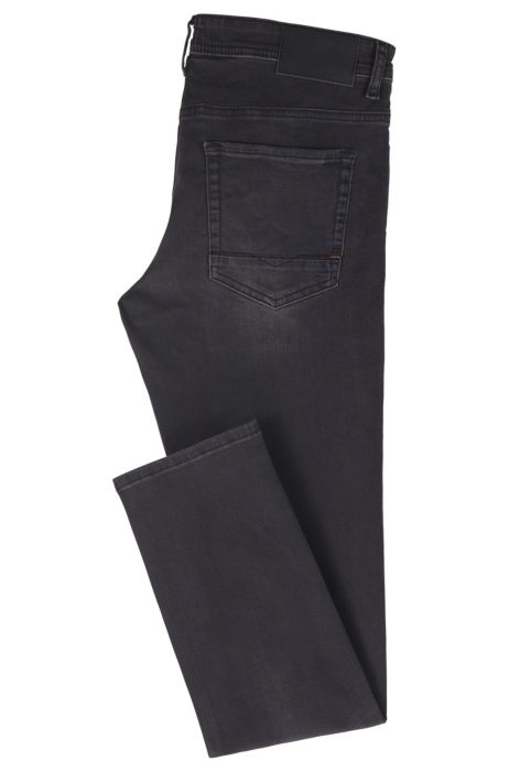 BOSS - jeans in washed black super-stretch denim