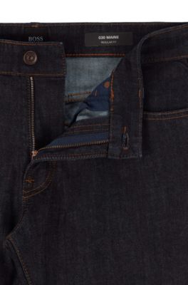 Regular-fit jeans in dark-blue stretch 