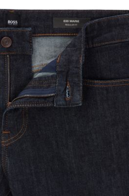 Regular-fit jeans in dark-blue stretch 