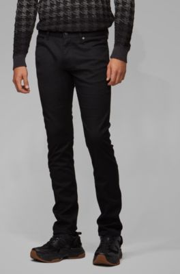 BOSS - Slim-fit jeans in black rinse 